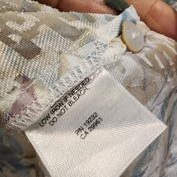 Alfred Dunner See Through Quarter Sleeves Floral button Down shirt size  12 - Picture 12 of 16